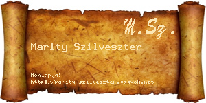 Marity Szilveszter névjegykártya